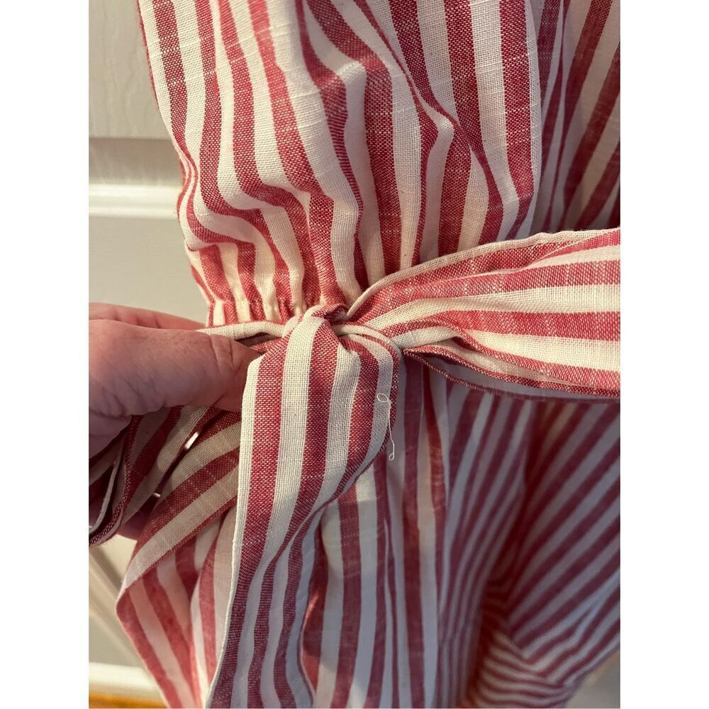 Julia Jordan Red & White Striped Sleeveless Tie Belted Tiered Dress sz 24W NWOT - Picture 4 of 8